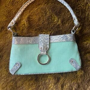 Liz Claiborne shoulder bag! RARE! Mint canvas & Python Design! NWOT!